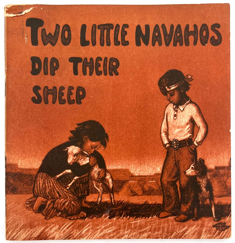 Item #21000243 Two Little Navahos Dip Their Sheep. Eva L. Butler.