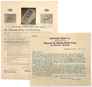 Item #21000283 Abingdon Trap Company Illustrated Circular and Sales Letter on Company Billhead