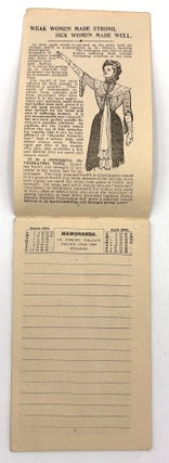 "Ladies' Note Book and Calendar" -- 1902 Memoranda Pad Advertising Patent Medicines to Women