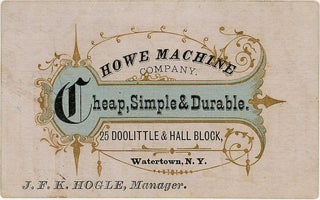 Item #21000431 Illustrated business card with National Needle Co. Price list on reverse
