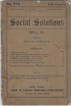 Item #21000445 Social Solutions No. 6 - Ed. by Edward Howland, with translation by Marie Howland