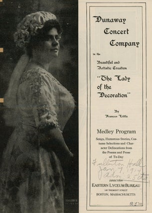 Item #21000467 Dunaway Concert Company in "The Lady of Decoration" with Miss Mabel Vann, Concert...