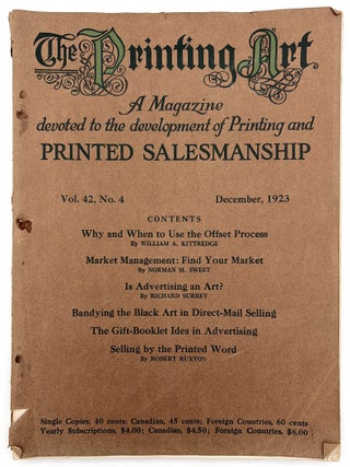 Item #21000595 "The Printing Art" Vol. 42, No. 4 -- Charting Important Intersection of...
