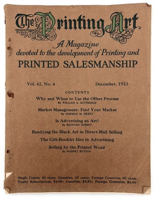 Item #21000595 "The Printing Art" Vol. 42, No. 4 -- Charting Important Intersection of...