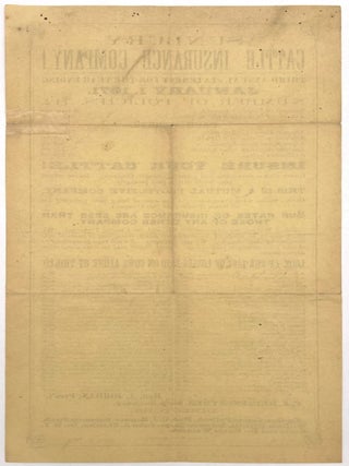 1871 Sunbury Cattle Insurance Company Advertising Circular