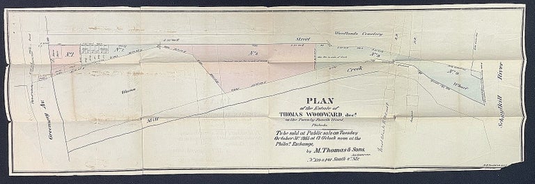 Item #21000666 Plan of the Estate of Thomas Woodward - Woodland Cemetery, Schuylkill River. M. H. Traubel.