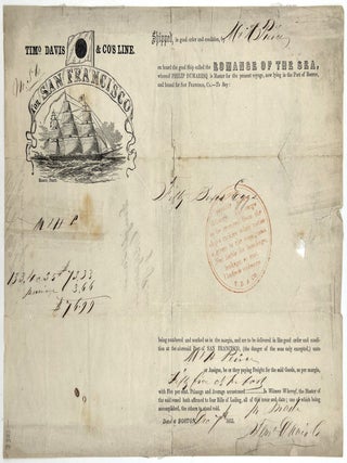 Item #210007985 Bill of Lading for San Francisco Clipper "Romance of the Sea"