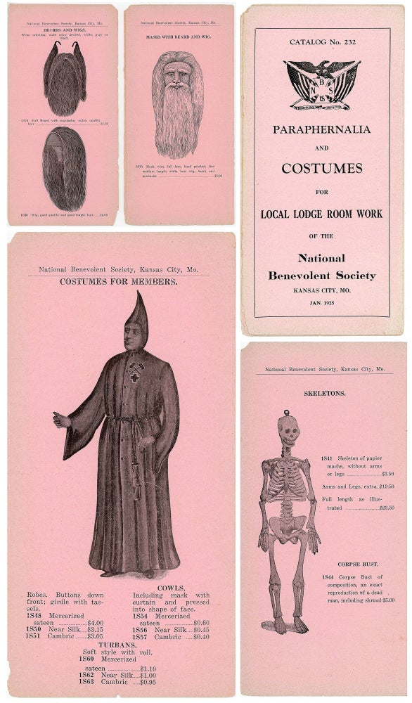 Item #21000803 Catalog No. 232, Paraphernalia and Costumes for Local Lodge Room Work of the National Benevolent Society