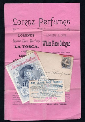 Item #21000903 Lorenz' Lady Claire Face Powder Sample and Corresponding Advertising Materials