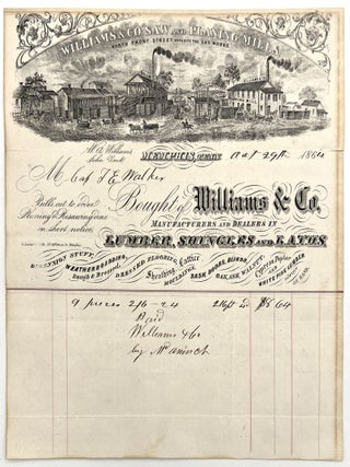 Item #21000904 1860s Illustrated Billhead for Tennessee Saw and Planing Mill