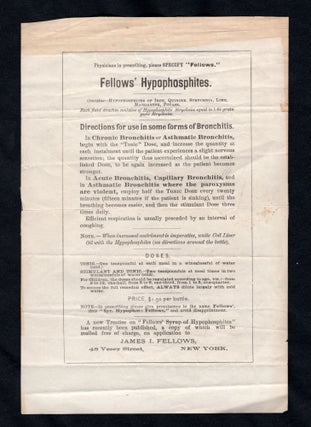 Item #21000943 Fellows' Hypophosphites. James I. Fellows