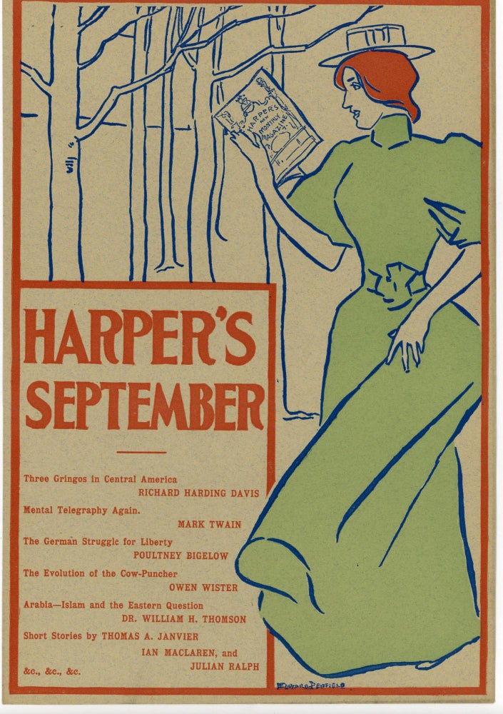 Item #21000987 Penfield Literary Poster - Harper's September. Edward Penfield.