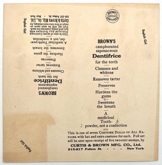 "English Girl" -- Uncut Advertising Paper Doll for Brown's Dentifrice