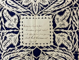1830s Scherenschnitte Cutwork Valentine & Punch Paper Sampler Rose Bookmark John Ripley, Putnam-Houser House, Belpre, Ohio