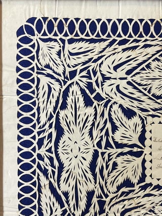 1830s Scherenschnitte Cutwork Valentine & Punch Paper Sampler Rose Bookmark John Ripley, Putnam-Houser House, Belpre, Ohio