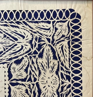 1830s Scherenschnitte Cutwork Valentine & Punch Paper Sampler Rose Bookmark John Ripley, Putnam-Houser House, Belpre, Ohio