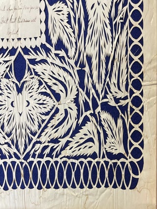1830s Scherenschnitte Cutwork Valentine & Punch Paper Sampler Rose Bookmark John Ripley, Putnam-Houser House, Belpre, Ohio