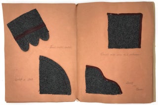 Hand made Sewing Sample Book with Watercolor Illustration on Cover - Pièces de Confection ("Garment Parts")