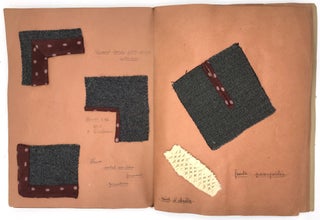 Hand made Sewing Sample Book with Watercolor Illustration on Cover - Pièces de Confection ("Garment Parts")