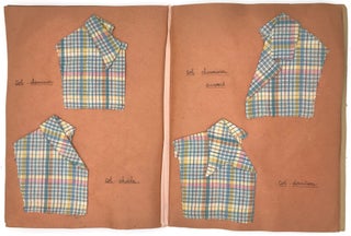 Hand made Sewing Sample Book with Watercolor Illustration on Cover - Pièces de Confection ("Garment Parts")