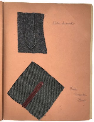 Hand made Sewing Sample Book with Watercolor Illustration on Cover - Pièces de Confection ("Garment Parts")