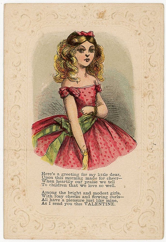 Item #21004926 Valentine Greeting from Pretty Young Girl reminiscent of a Paper Doll No.1