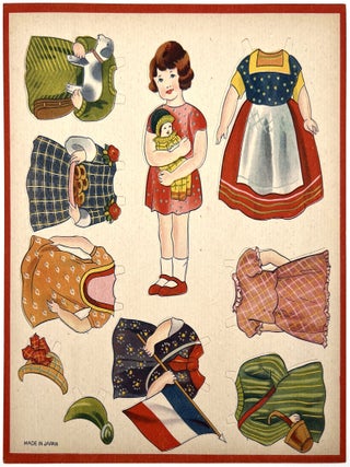 Five (5) Uncut Paper Dolls Made in Japan for Western Market - representing various nations