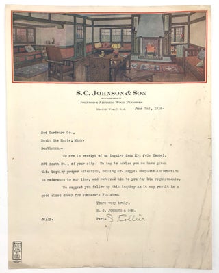 Item #21010628 Early S.C. Johnson Typewritten Letter