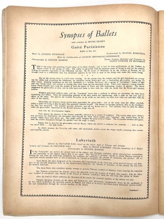 Ballet Russe de Monte Carlo 1941-1942 Program