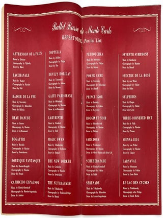 Ballet Russe de Monte Carlo 1941-1942 Program