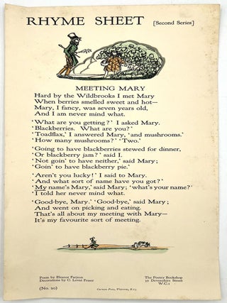 Item #21011339 "Meeting Mary" -- Curwen Press Rhyme Sheet