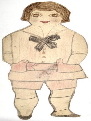 5 Naive 20" Folk Art Paper Dolls - Buster Brown, Robert, Bertha, Nan & Lenora