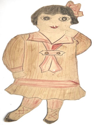 5 Naive 20" Folk Art Paper Dolls - Buster Brown, Robert, Bertha, Nan & Lenora