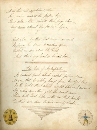 Musings, Verse and Sentiment by an Unidentified Gentlemen Embellished with Whimsical Illustration Snippets. 1825
