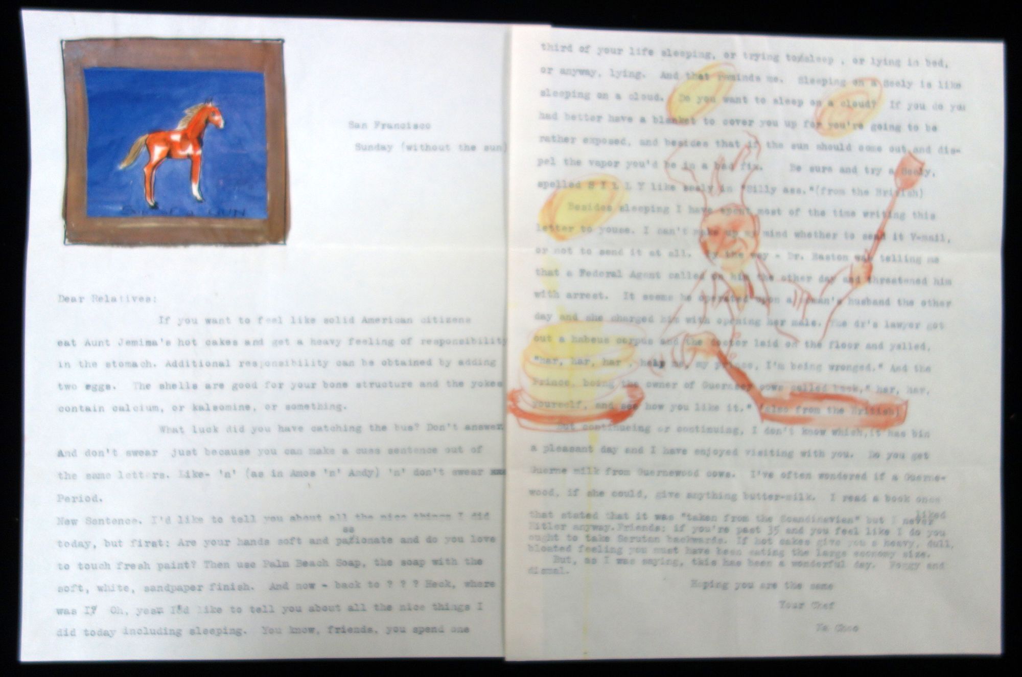 A collection of five 5 immediate post WWII typewritten letters ...