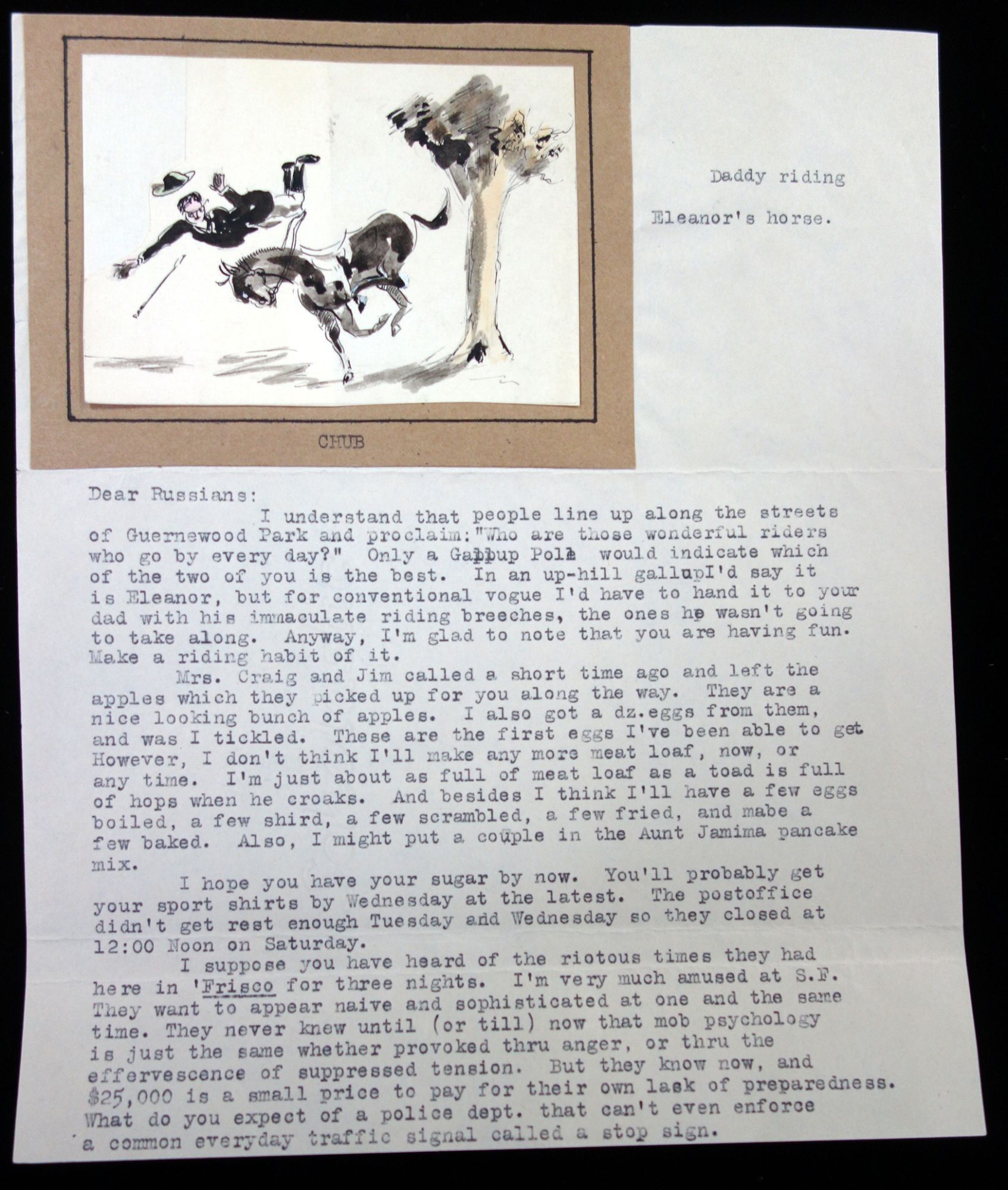 A collection of five 5 immediate post WWII typewritten letters ...