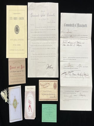 1860s-1880s Fire Fighter Ephemera -- Calling Cards, Invitations, Programs, Ribbons, Dance Cards