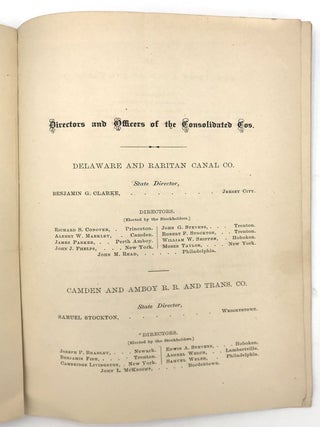 First Joint Report of the Associated Delaware & Raritan Canal Co., Camden & Amboy R.R. & Transportation Co., and New Jersey R.R. & Transportation Co., to the Stockholders