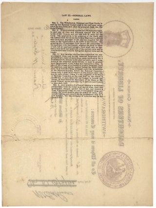 Two (2) 1901 Daughters of Liberty Withdrawal Cards