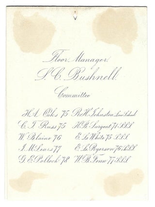 Yale Navy Dedication Ball Dance Card