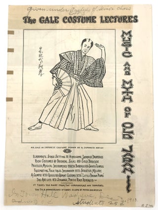 Item #22000399 The Gale Costume Lectures: Music and Myth of Old Japan. Albert Gale