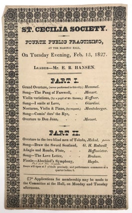 Nine (9) Handbills Promoting Concerts Given by the St. Cecilia Society of Philadelphia
