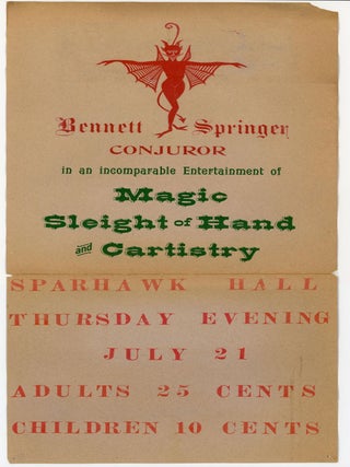 Item #22000587 Broadside "Devilish" Bennett Springer Conjuror Performance