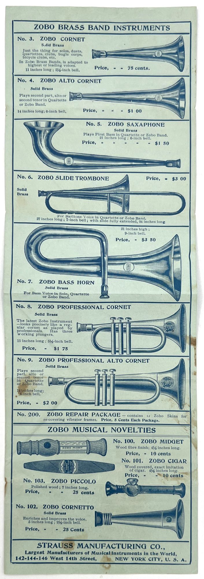 Zobo Brass Band Instruments Circular - Kazoo Variants
