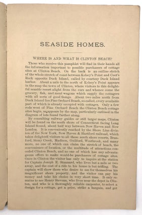 Seaside Homes for 170 Families ... and a Diagram of Cottage Sites at Clinton Beach