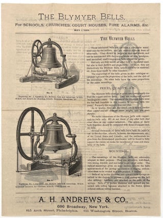 Item #22000804 "The Blymyer Bells for Schools, Churches, Court Houses, Fire Alarms, Etc." --...