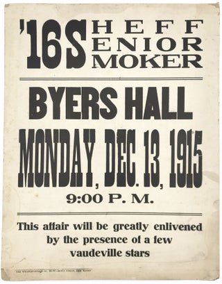 Item #22000824 Printed Poster Promoting Yale Class of 1916 Senior Smoker