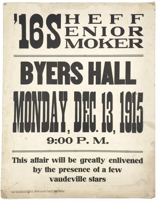 Printed Poster Promoting Yale Class of 1916 Senior Smoker