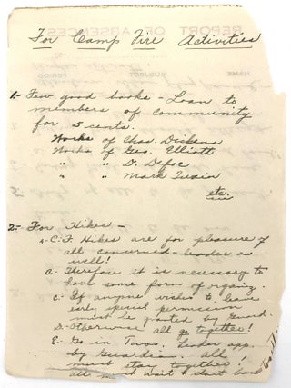 Gathering of Nine (9) Items Relating to Camp Fire Girls