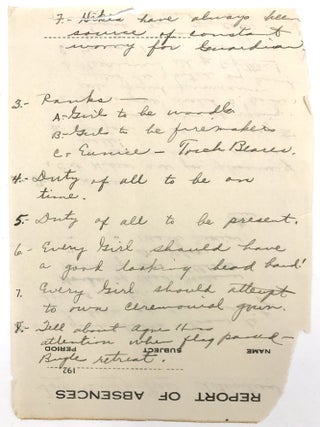 Gathering of Nine (9) Items Relating to Camp Fire Girls